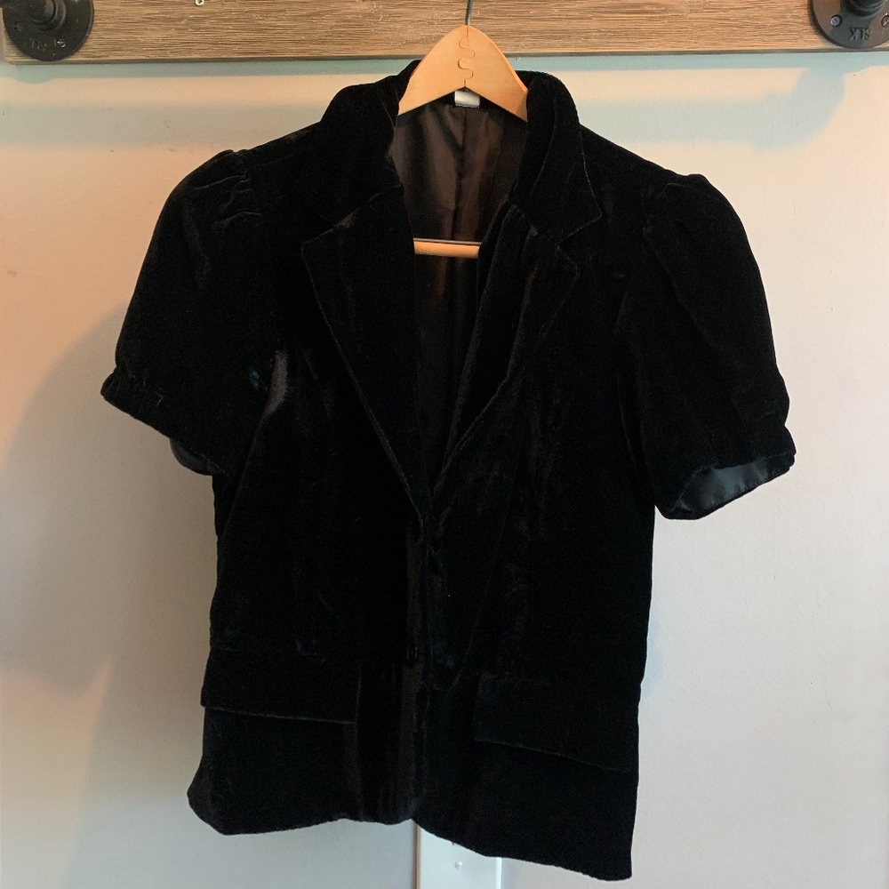 Boss B Black short sleeve velvet blazer - Picture 3 of 3